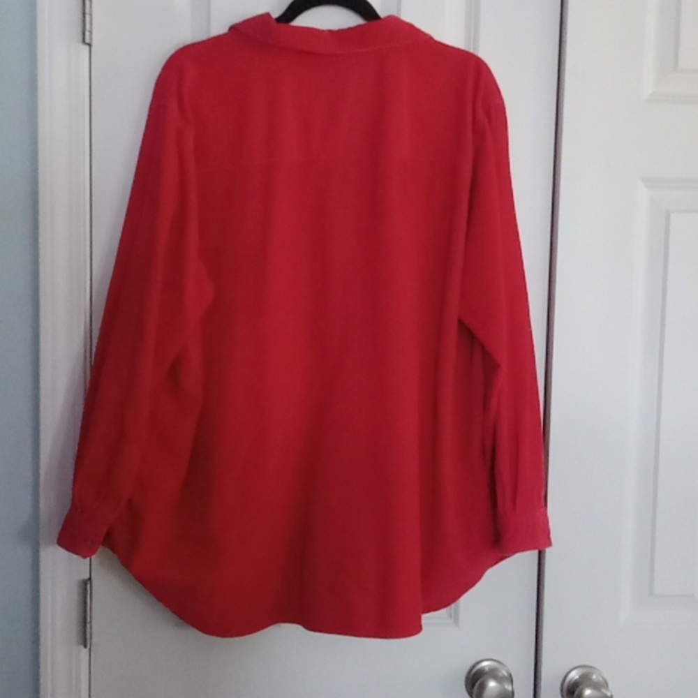 Disney Vintage Corduroy Women's Red Button Down Shirt - Picture 5 of 5